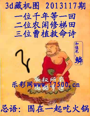 13117期福彩3d藏机图