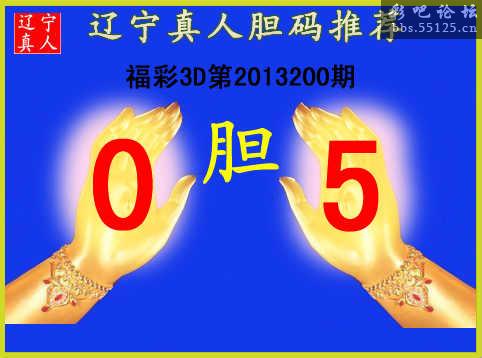 3d200期【辽宁真人】胆码