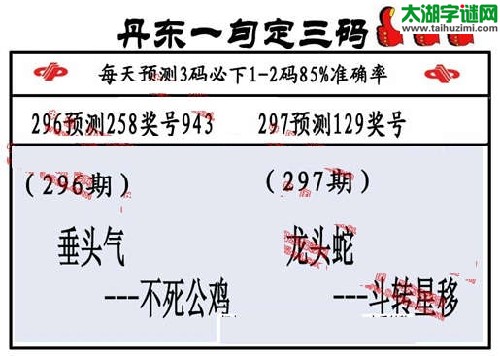 3d297期：丹东一句定三码【龙头蛇--斗转星移】