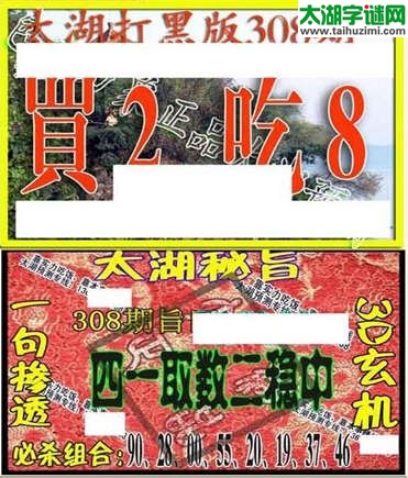 3d308期：太湖图库打黑版