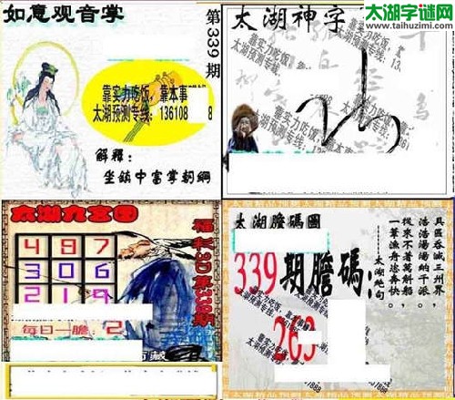 3d339期：太湖图库图谜胆码图