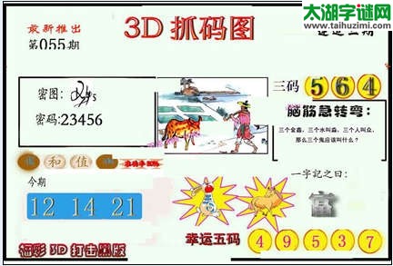 3d055期：红五图库（杀号定胆）