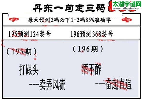 3d第2014196期丹东一句定三码