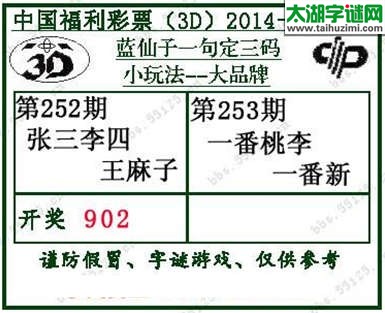 蓝仙子一句定三码14253期