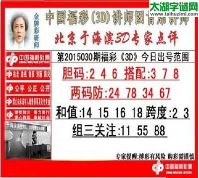 于海滨专家点评15030期