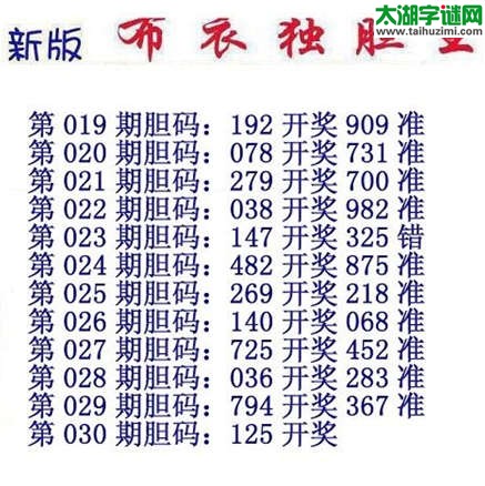 3d15030期：布衣独胆王图谜