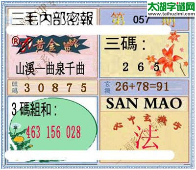 3d057期：3d三毛图库总汇