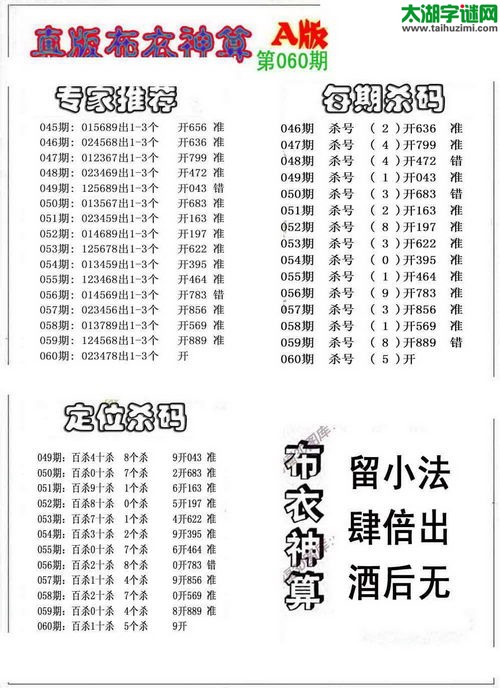 福彩3d布衣神算AB版-15060期