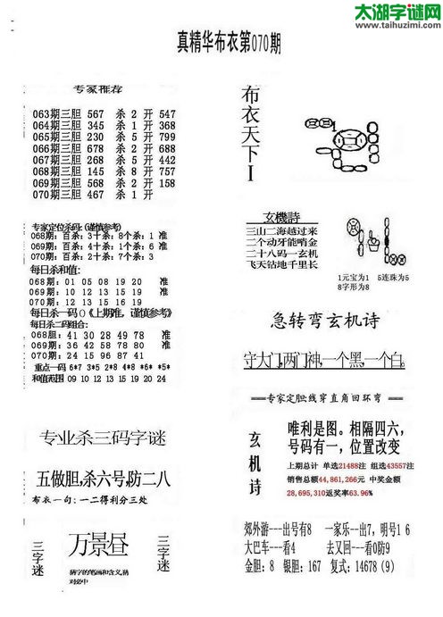 福彩3d布衣天下-15070期