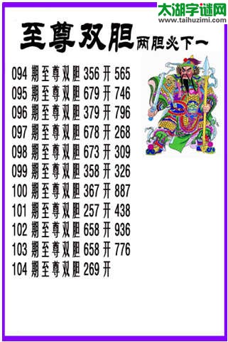 3d104期：【至尊双胆】双胆必下一