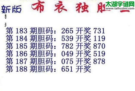 3d15188期：布衣独胆王图谜