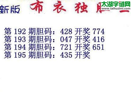 3d15195期：布衣独胆王图谜