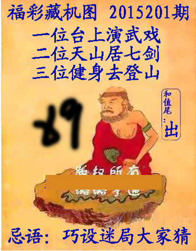 福彩3D第2015201期藏机图