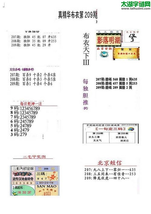 3d15209期：真精华布衣天下图库