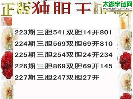 福彩3d正版独胆王第2015227期