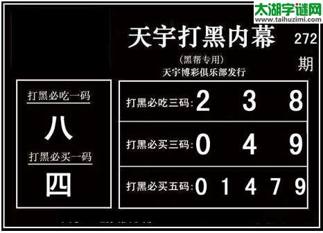 3d272期：天宇图谜(胆码杀号+必买五码)