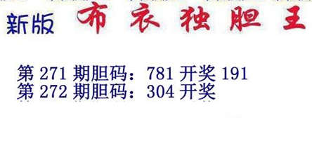 3d15272期：布衣独胆王图谜