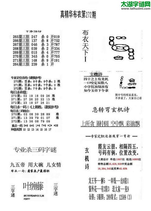福彩3d布衣天下-15272期