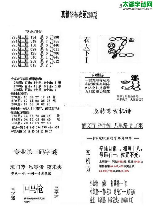 福彩3d布衣天下-15280期