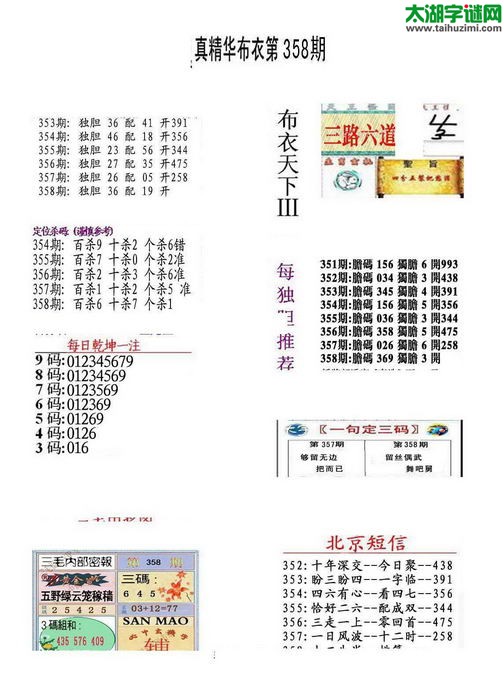 3d15358期：真精华布衣天下图库
