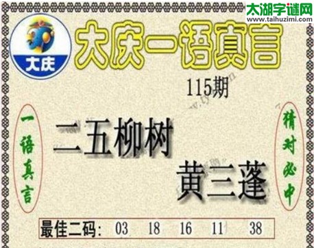 3d115期：大庆黑胆王图迷