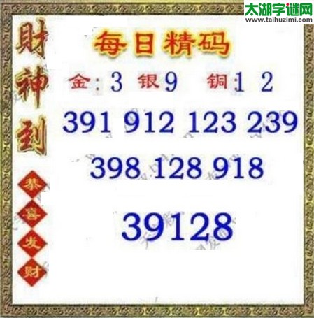 福彩3d第2016148期每日精码图