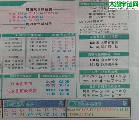 双色球2016069期：彩票指南电子报