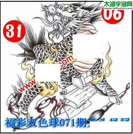 双色球2016071期：龙头凤尾图谜