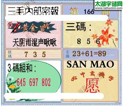 3d166期：3d三毛图库汇总