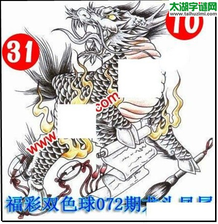 双色球2016072期：龙头凤尾图谜