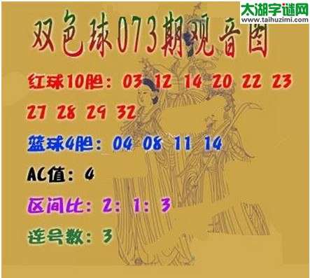 双色球2016073期：观音图