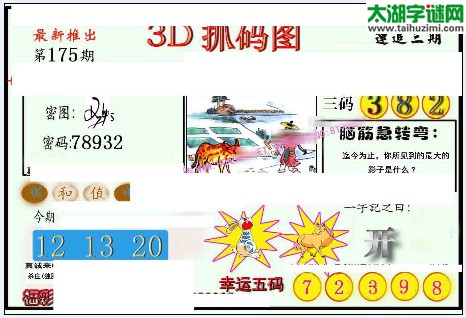 3d175期：红五图库（幸运五码）