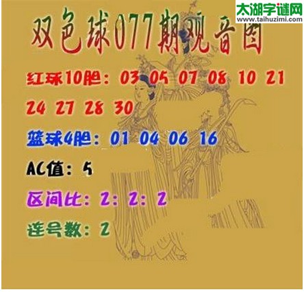 双色球2016077期：观音图