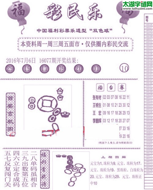 双色球2016078期：彩民乐与阳光探码图