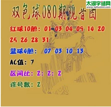 双色球2016080期：观音图