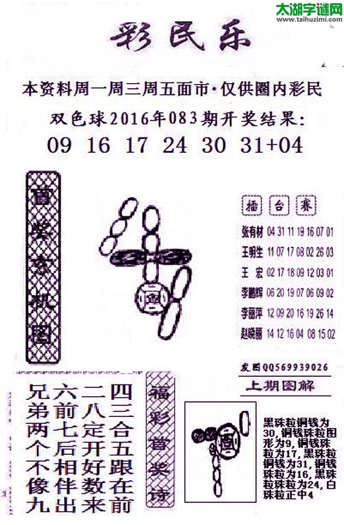 双色球2016084期:彩民乐与阳光探码图
