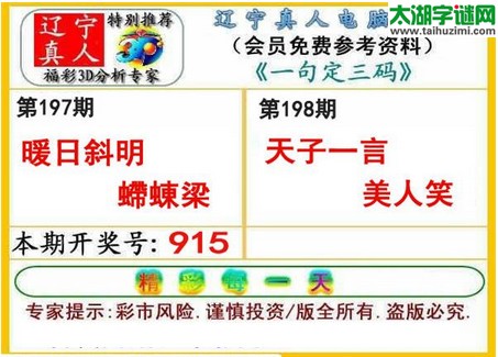 辽宁真人一句定三码-2016198期