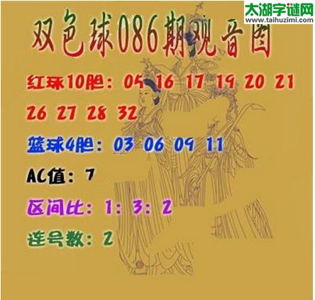 双色球2016086期：观音图