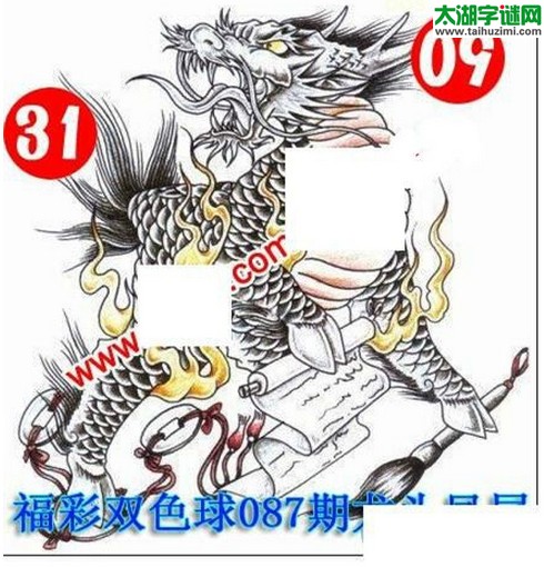 双色球2016087期：龙头凤尾图谜