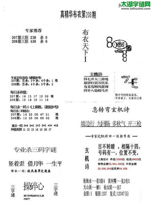 福彩3d布衣天下-16208期