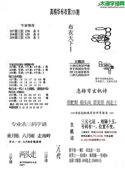 福彩3d布衣天下-16209期