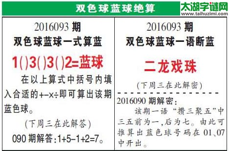 双色球2016093期：彩票指南电子报