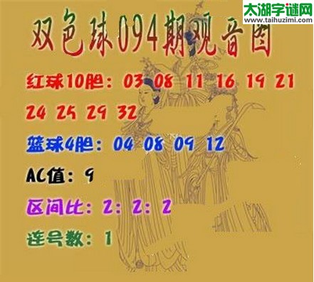 双色球2016094期：观音图