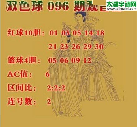 双色球2016096期：观音图