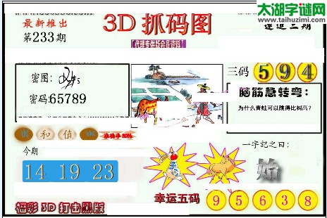 3d233期：红五图库（幸运五码）