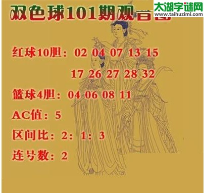 双色球2016101期：观音图