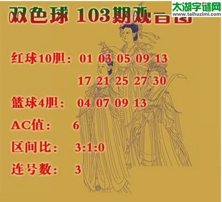 双色球2016103期：观音图