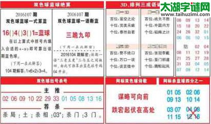 双色球2016107期：彩票指南电子报