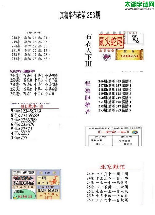 3d16253期：真精华布衣天下图库
