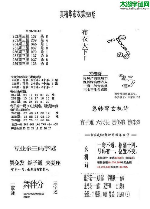 福彩3d布衣天下-16259期